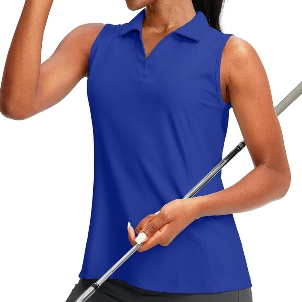 G Gradual Women's Sleeveless Golf Polo Shirts Tennis Quick Dry Collared Tank Top